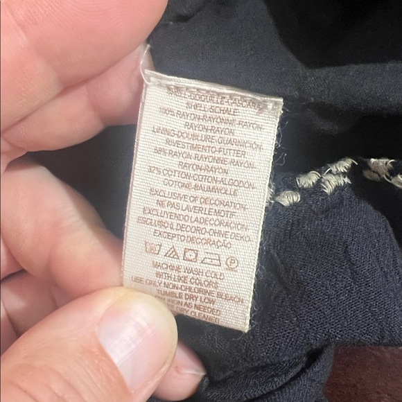 Free People Embroidered Tank Top Romper in Black & Tan, size 6 - Picture 8 of 13